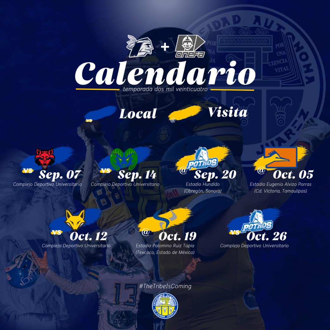 Listo calendario de la UACJ en Liga Mayor de la Onefa COMUNICACIÓN
