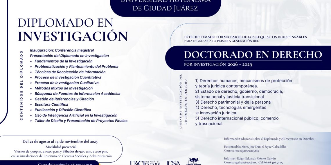 La UACJ lanza nuevo Doctorado en Derecho por Investigación