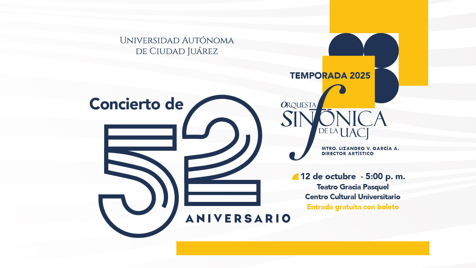 Invitación al concierto clásico de aniversario